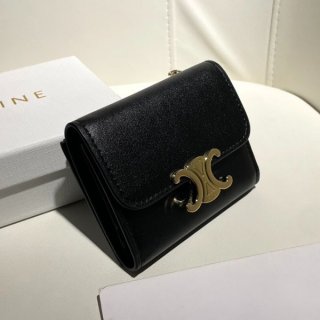 New sale Celine Small Replica Triomphe Wallet Shiny Pepple Ceq71723