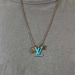 Extremely rare! Louis Vuitton LV logo necklace replica vux18801