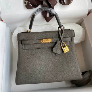 Rare Hermes Kelly replica 25cm with in-stitching and gold hardware era81165