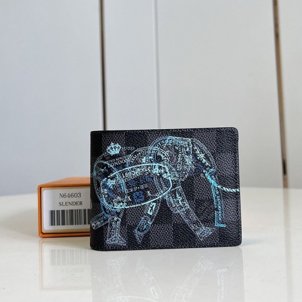 Very popular all over the world? Louis Vuitton Men's Leather Bi-fold Wallet Replica Damier Blue Leather N64603