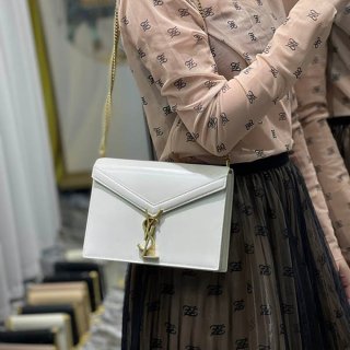 Very popular: Saint Laurent Cassandra replica chain wallet, white, Sap45120