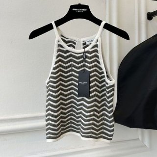 High quality Saint Laurent logo border cotton tank top Say71151