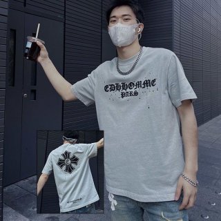 ★Japan!! Popular! Chrome Hearts Super Copy T-shirt CH Plus Gray Men's Kuv15070