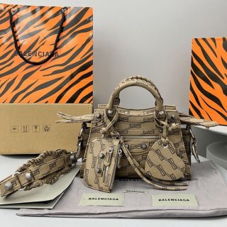 Nice Balenciaga BB Monogram Denim Handbag Replica ban03445