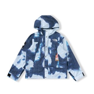 Supreme North Face Replica Bleached Denim Print Mountain Jacket Noi36086