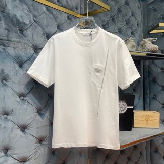 Fashionable? Prada replica logo T-shirt with pocket and short sleeves pue02325