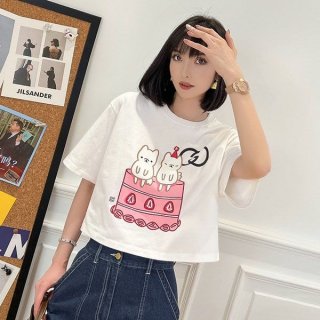 No. 1 in total sales! Gucci x Kawaii Cat Print T-shirt Replica guu81190