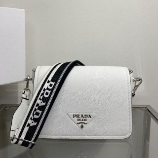 Immediate delivery Prada lettering logo leather shoulder bag replica puc97248