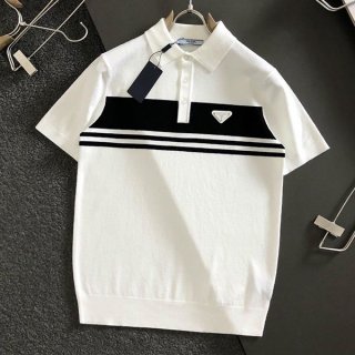 No.1 Popular Prada Replica Silk & Linen Polo Shirt puo36502