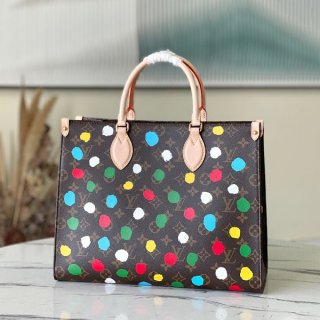 Louis Vuitton Yayoi Kusama Collaboration Tote Bag Replica On the Go M46379