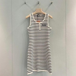 Miu Miu logo striped knit mini dress myo69052