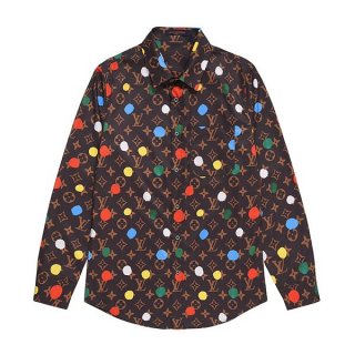 The hot topic! Yayoi Kusama collaboration fake Louis Vuitton PAINTED DOTS silk shirt vuu66244