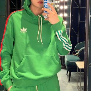 No. 1 in cumulative total sales! Adidas x Gucci collaboration cotton jersey hoodie guh97411