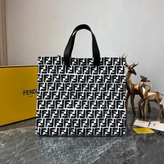Fendi Sunshine replica FF logo leather tote bag fed47431