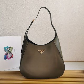 Prada Triangle Logo Leather Shoulder Bag Replica puz84545