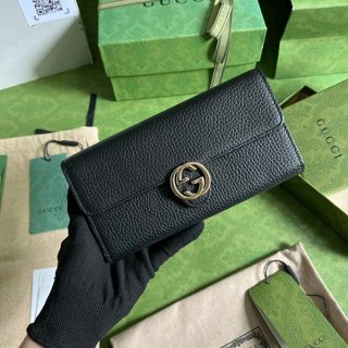 Gucci Shima Leather Long Wallet Replica Black 615524 Gift gud20211