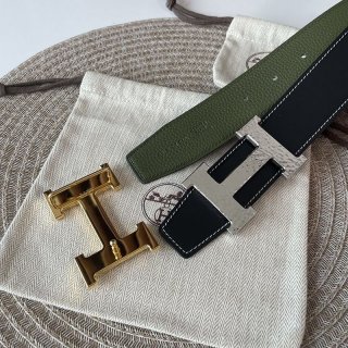 Rare color Hermes belt buckle copy H Maltre & reversible 38mm erq09135