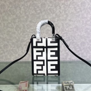 Super Hot Topic! Fendi Capsule Copy Collection Two-Tone Leather Mini Bag fec76682