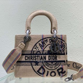 Very popular, high quality??? Lady Dior replica cotton and linen embroidery deo49979
