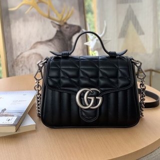 Very popular! Gucci Mini Top Handle Bag Replica GG Marmont gum35026