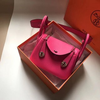 Hermes Lindy Mini Verso Swift Replica Silver Hardware he26039