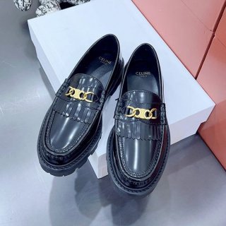 Free shipping Celine replica Triomphe chain loafers 344893602C
