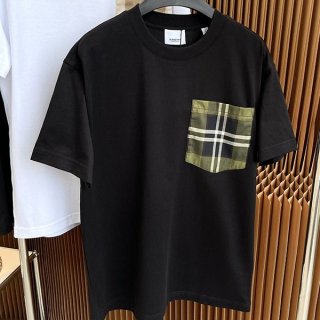 New color ☆ Rare Burberry T-shirt replica black & white Bap54045