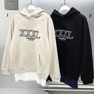 Hard to find Balenciaga XXXL logo fleece hoodie cotton fake 2 colors baj68857