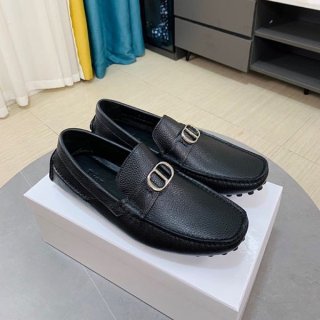 No.1 Popular Dior Copy CD Logo Leather Moccasin Men's Loafers 3LO114YJK969