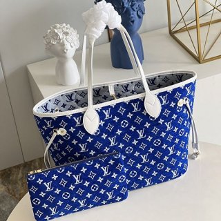 New on sale? Louis Vuitton Tote Bag Replica Neverfull MM Monogram Blue M46220