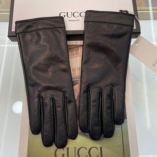 Gucci GG logo leather gloves replica guu52630