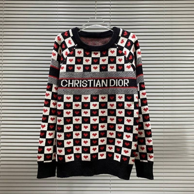 New 21-22 A/W Dior Heart Logo Long Sleeve Sweater with Tracking Replica dee35750