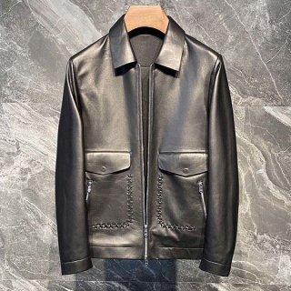 Hermes Replica Reversible Leather Coat erf28184