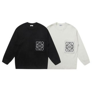 Express delivery Loewe brand logo embroidery anagram sweatshirt fake 2 colors loq59324