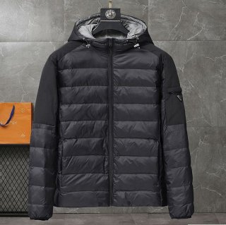 Latest and stylish Prada men's logo hooded down jacket replica puy34285