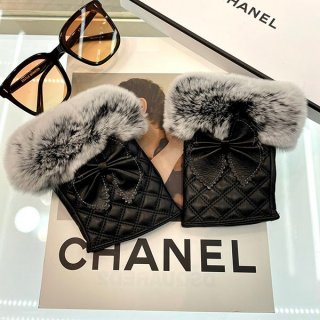 Chanel Mitten Leather Gloves Replica shf88282