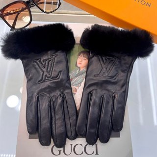 Louis Vuitton logo leather gloves replica vus07983