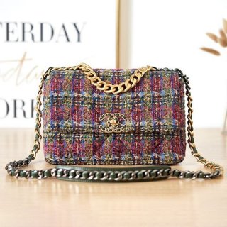 Recommended n-grade item ◆ Chanel 19 handbag replica CC houndstooth shr00947