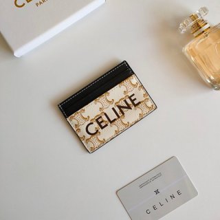 Replica Celine Card Holder Logo Print Triomphe Canvas Cei21849