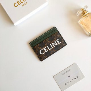 Very popular: Replica Celine card holder with logo print in Triomphe canvas Ceq72175