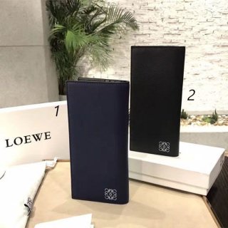 Cheap price! Loewe Soft Grain Calf Long Horizontal Wallet Replica 2 colors loq16248