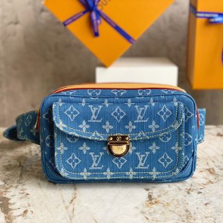 Louis Vuitton Monogram Denim Waist Pouch Replica Women's Bag M44466