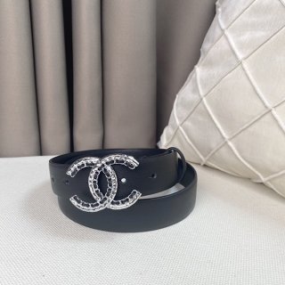 Chanel☆Adult Luxury Belt Calfskin 3.0cm shi94350