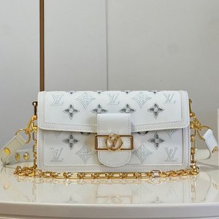 Eye-catching color Louis Vuitton fake shoulder handbag white M20739
