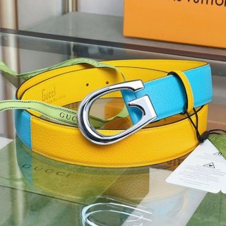 The hottest topic! Gucci buckle two-tone belt replica guq19512