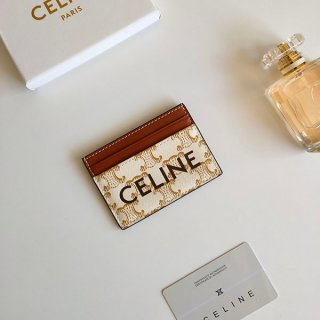 Very popular! Celine fake card holder logo print Triomphe canvas Cer51585