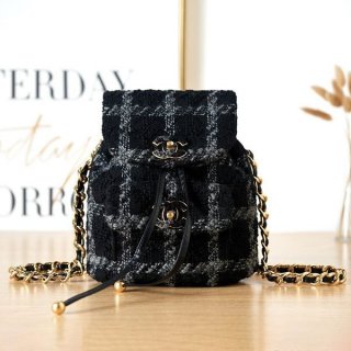 Love at first sight? ◆Chanel◆Backpack replica black & grey shi43316