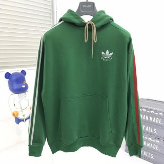 Very popular! Gucci x Adidas replica Trefoil Gucci cotton hoodie gut29377