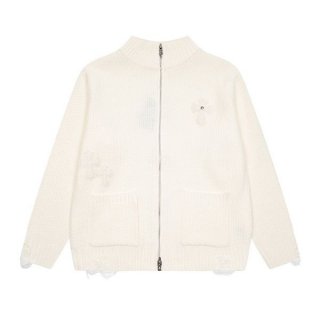 Latest and stylish Chrome Hearts replica Cemetery Cross knit jacket with hood Kuq45799