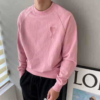 Ami Paris fake pink sweatshirt sweatshirt logo amw52624